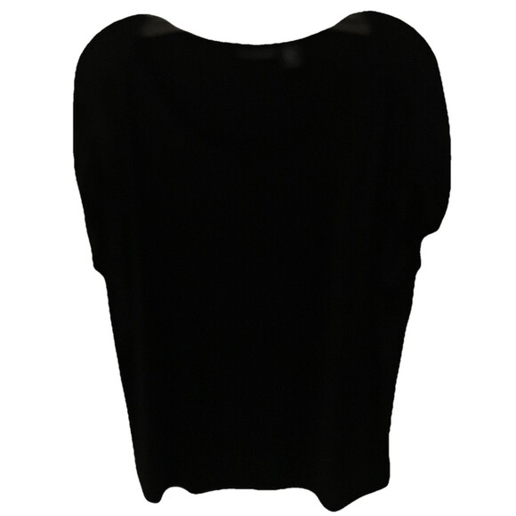 Tahari Top Blouse XL Black Minimalist Rayon - Picture 1 of 3